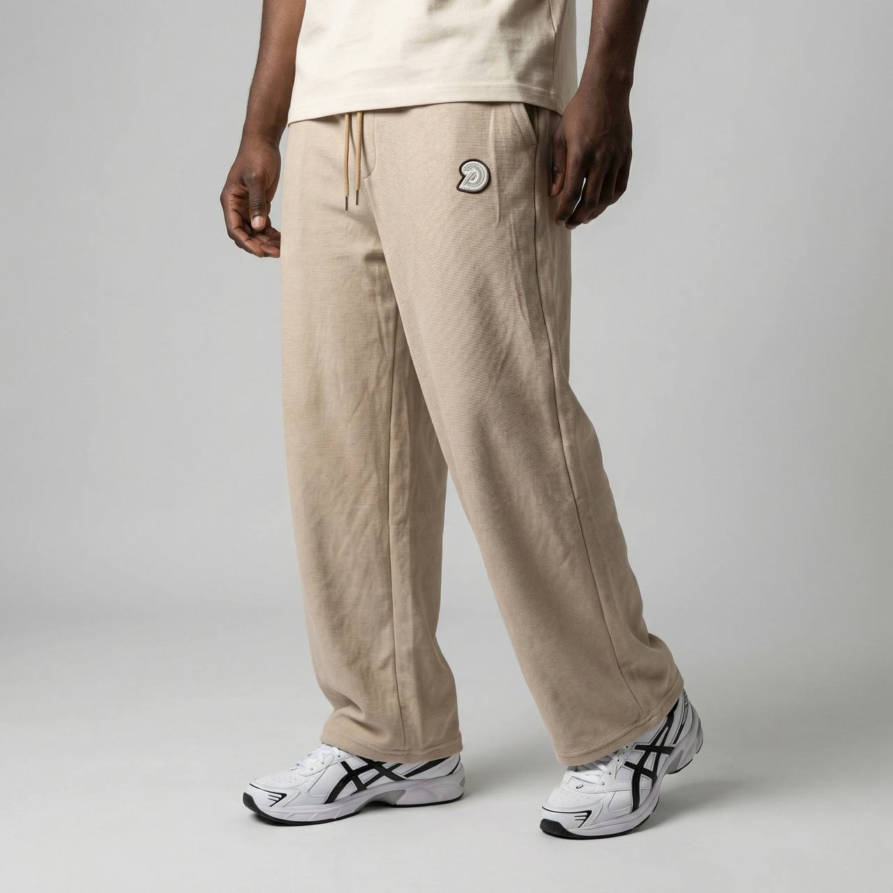 CREAM BAGGY UNISEX JOGGERS